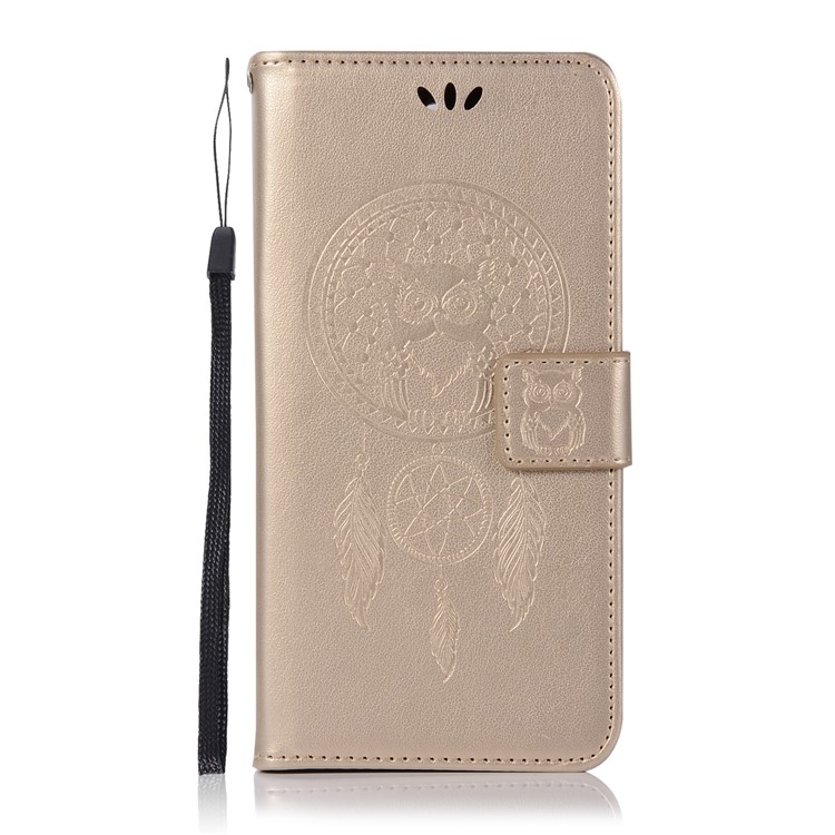 Imprint Owl Dream Catcher Pattern PU Leather Protective Mobile Shell for Nokia 8 - Gold-2