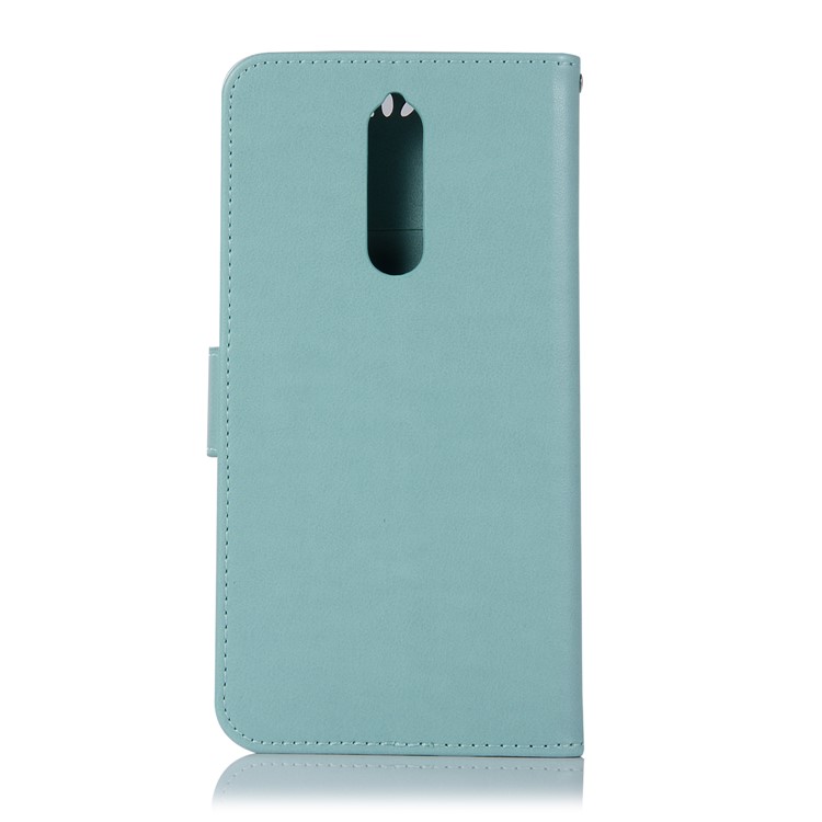 Imprint Owl Dream Catcher Pattern PU Leather Wallet Stand Phone Casing for Nokia 8 - Cyan-3