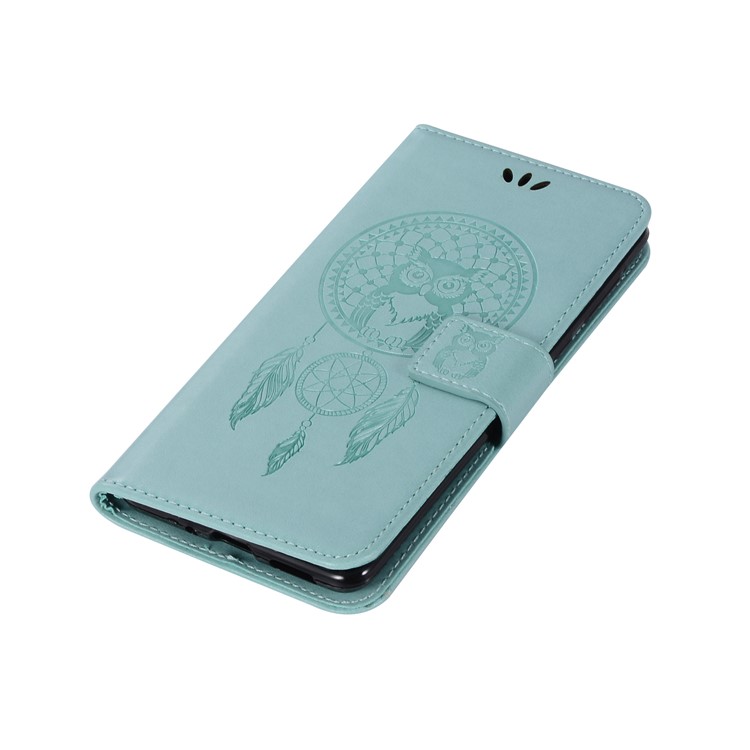 Imprint Owl Dream Catcher Pattern PU Leather Wallet Stand Phone Casing for Nokia 8 - Cyan-7