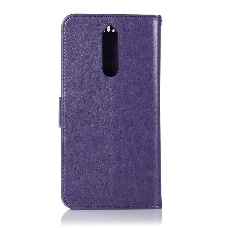 Imprint Owl Dream Catcher Pattern PU Leather Card Holder Phone Shell for Nokia 8 - Purple-3