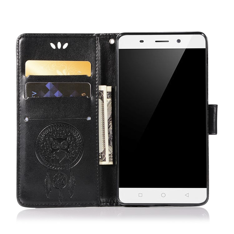 Imprint Owl Dream Catcher Pattern Wallet Leather Stand Case for Nokia 9 / 8 Sirocco - Black-4
