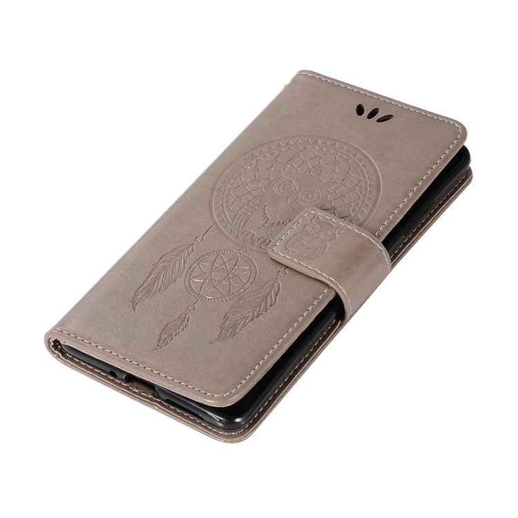 Imprint Owl Dream Catcher Pattern Wallet Leather Cover for Nokia 9 / 8 Sirocco - Grey-7