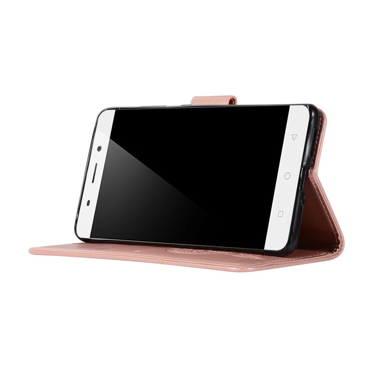 Imprint Owl Dream Catcher Pattern Stand Leather Wallet Shell for Nokia 9 / 8 Sirocco - Rose Gold-5