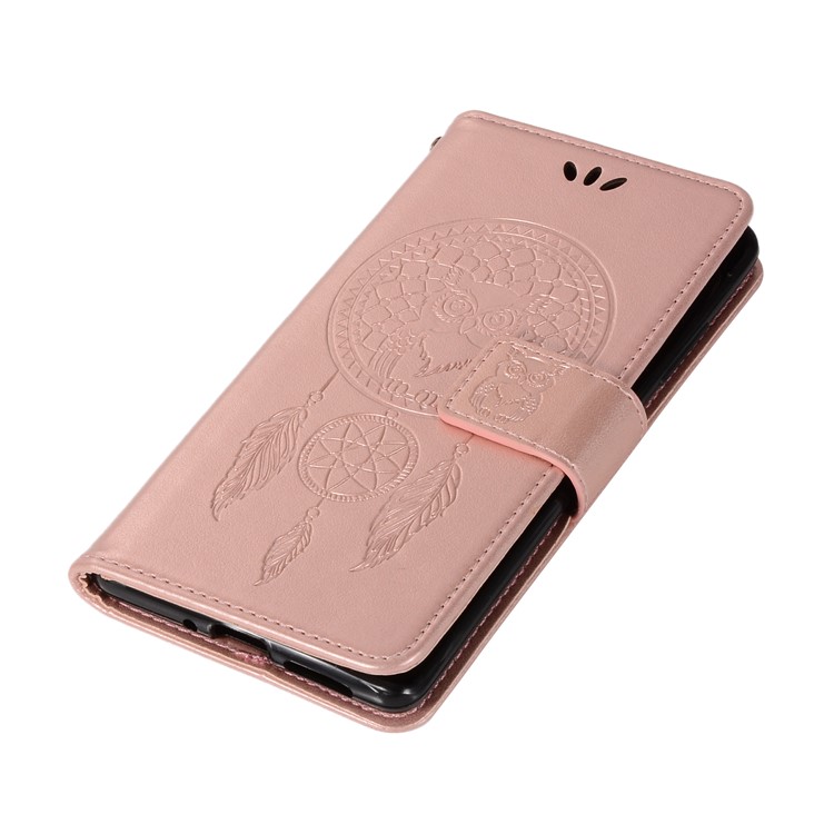 Imprint Owl Dream Catcher Pattern Stand Leather Wallet Shell for Nokia 9 / 8 Sirocco - Rose Gold-7