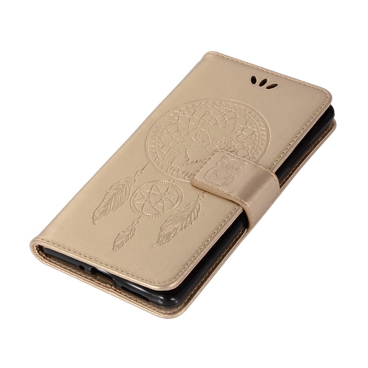 Imprint Owl Dream Catcher Pattern PU Leather Stand Wallet Case for Nokia 9 / 8 Sirocco - Gold-7