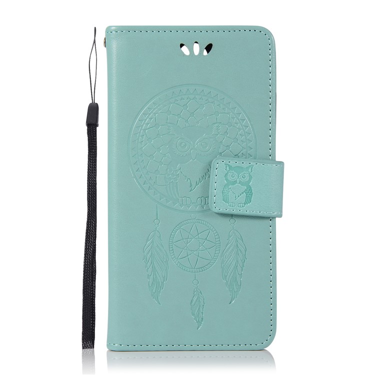 Imprint Owl Dream Catcher Pattern Wallet Leather Phone Cover for Nokia 9 / 8 Sirocco - Cyan-2