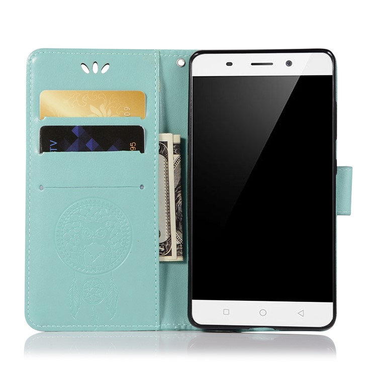 Imprint Owl Dream Catcher Pattern Wallet Leather Phone Cover for Nokia 9 / 8 Sirocco - Cyan-4