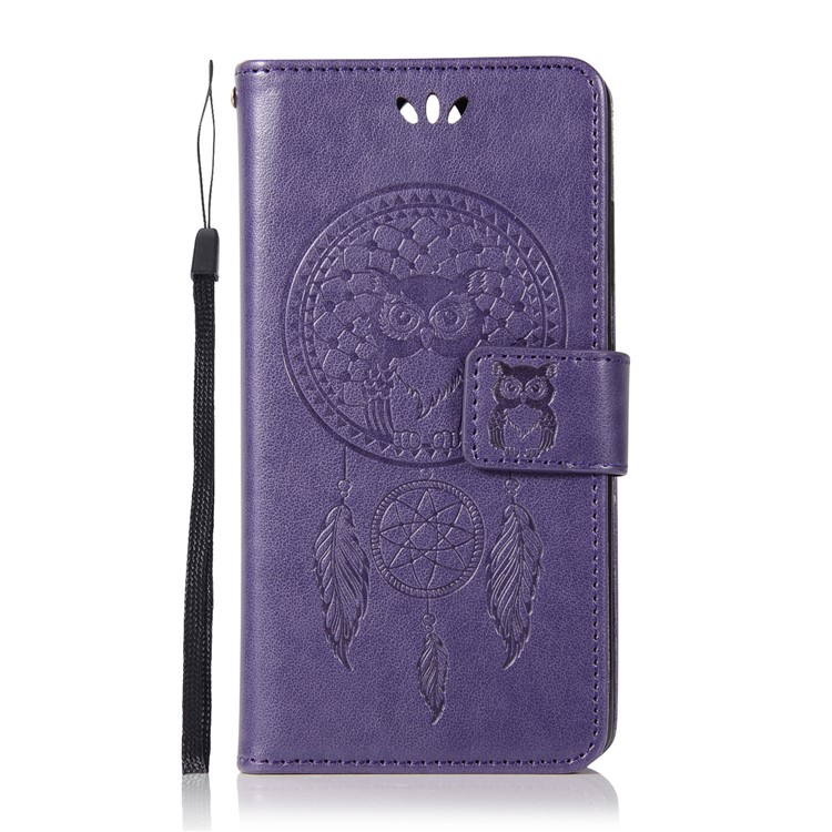 Imprint Owl Dream Catcher Pattern Wallet Stand Leather Mobile Case for Nokia 9 / 8 Sirocco - Purple-2