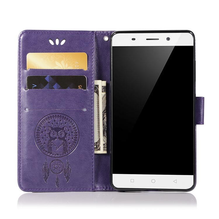 Imprint Owl Dream Catcher Pattern Wallet Stand Leather Mobile Case for Nokia 9 / 8 Sirocco - Purple-4