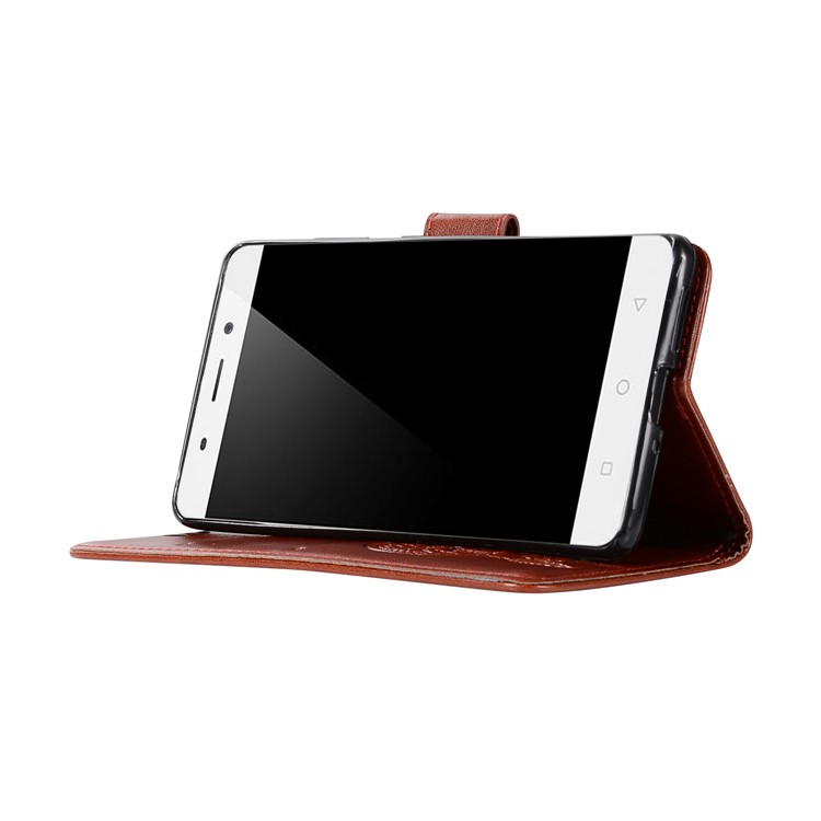 Imprint Owl Dream Catcher Pattern PU Leather Magnetic Wallet Cover Shell for Nokia 9 / 8 Sirocco - Brown-5