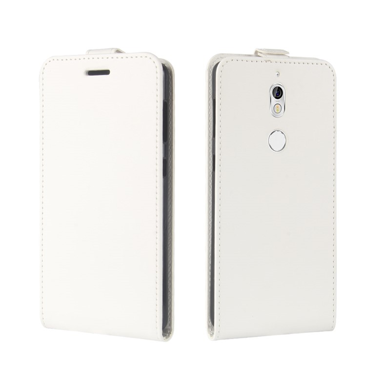 Crazy Horse Texture Vertical Flip Card Holder Leather Cover for Nokia 7 - White-4