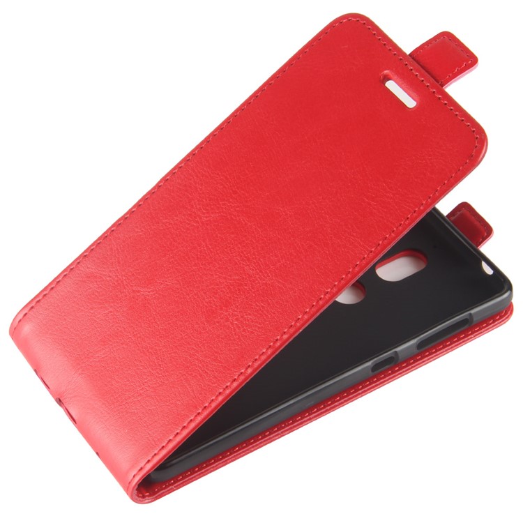 Crazy Horse Texture Vertical Flip Card Holder Leather Mobile Case for Nokia 7 - Red-3