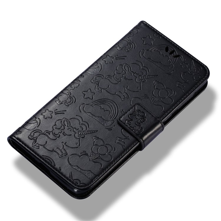 Imprinted Unicorn Pattern Leather Wallet Case for Nokia 8 - Black-6