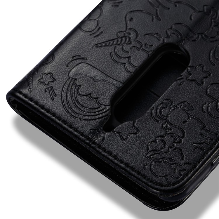 Imprinted Unicorn Pattern Leather Wallet Case for Nokia 8 - Black-7