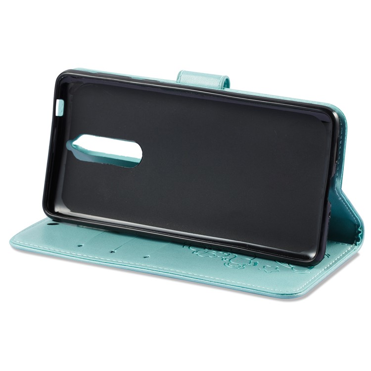 Imprinted Unicorn Pattern Magnetic Leather Stand Case for Nokia 8 - Cyan-5