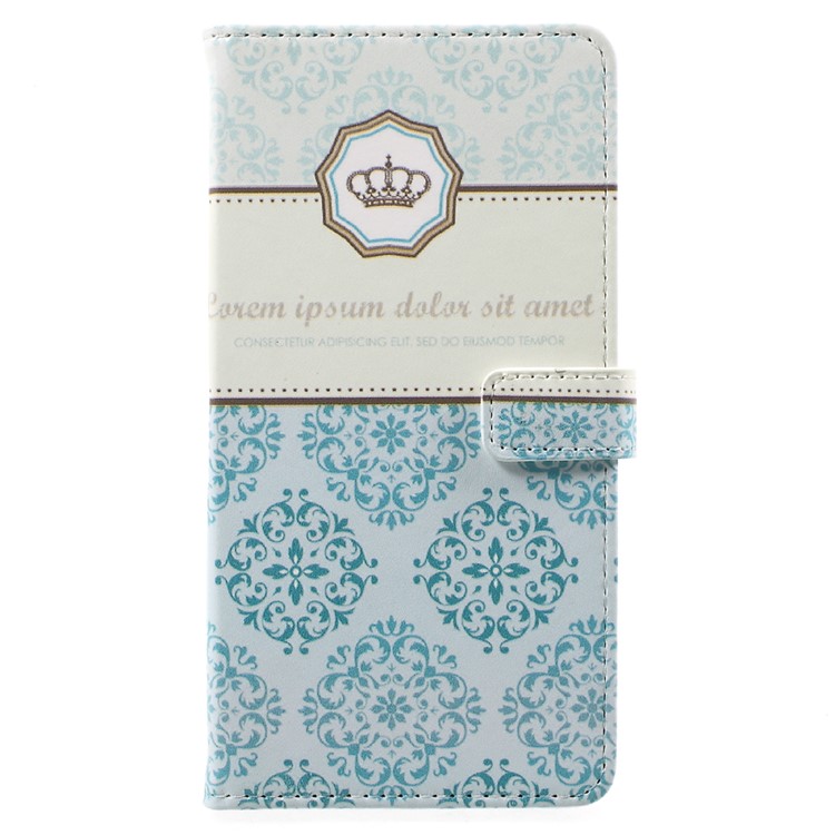 For Nokia 6 Pattern Printing Card Holder Wallet Leather Stand Case - Damask Flower-2