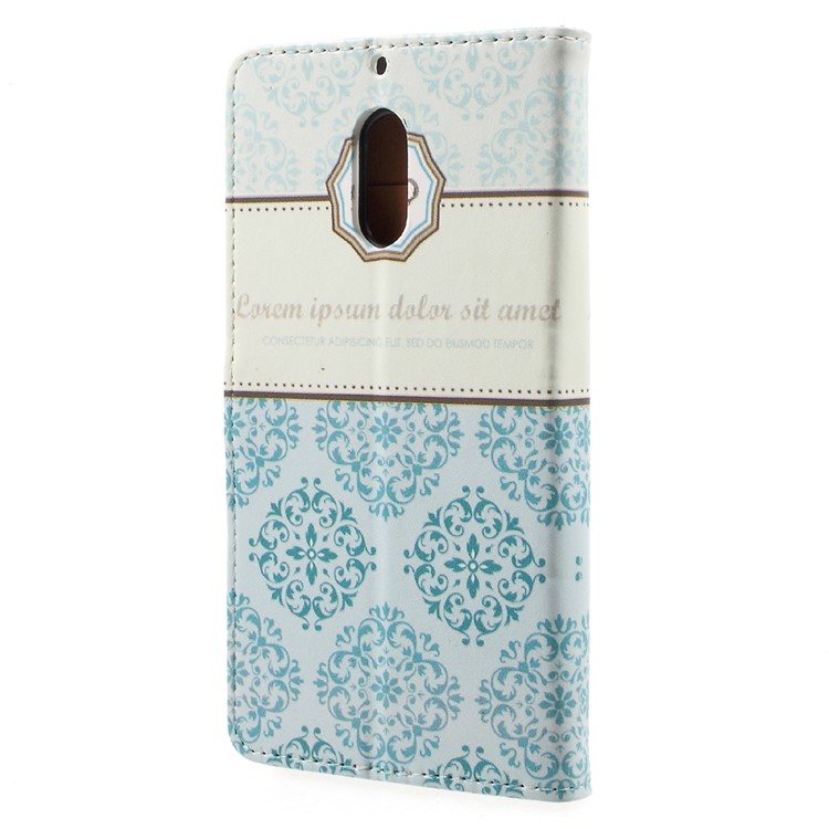 For Nokia 6 Pattern Printing Card Holder Wallet Leather Stand Case - Damask Flower-4