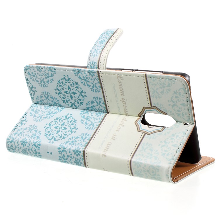 For Nokia 6 Pattern Printing Card Holder Wallet Leather Stand Case - Damask Flower-5