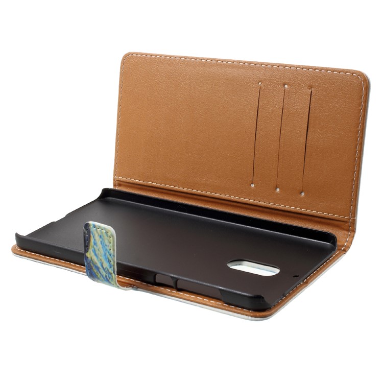Pattern Printing Card Holder Wallet Leather Cover for Nokia 6 - Starry Night-7