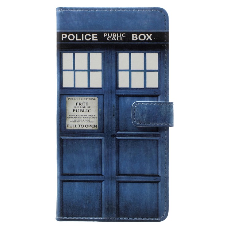 Pattern Printing PU Leather Card Holder Wallet Case for Nokia 6 - Police Public Call Box-1