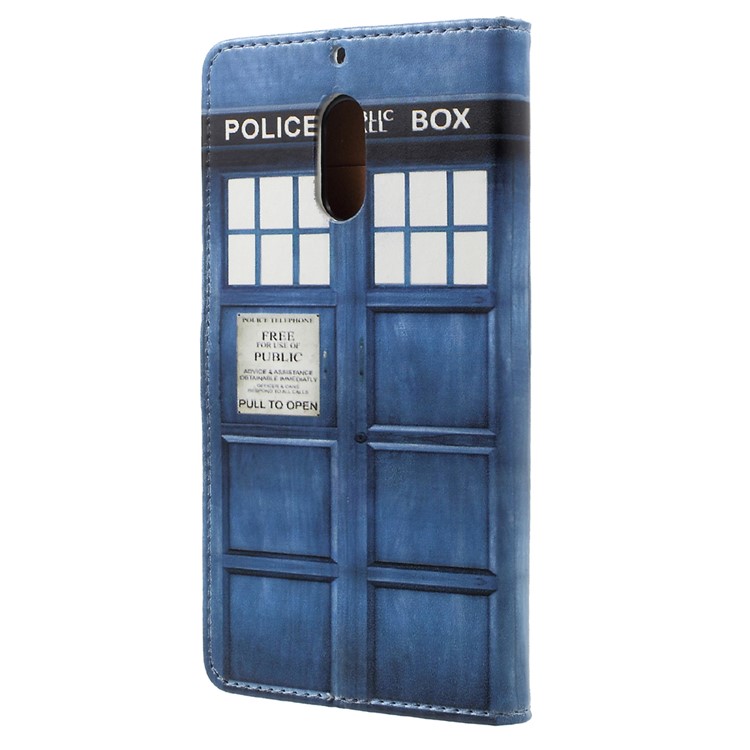 Pattern Printing PU Leather Card Holder Wallet Case for Nokia 6 - Police Public Call Box-3