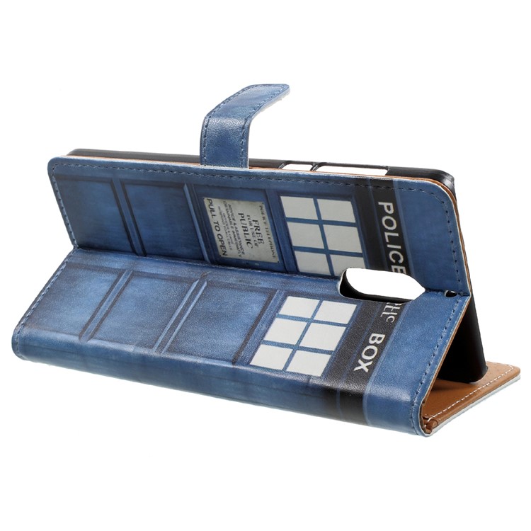 Pattern Printing PU Leather Card Holder Wallet Case for Nokia 6 - Police Public Call Box-4