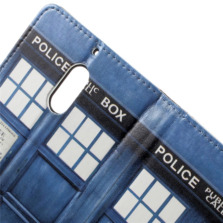 Pattern Printing PU Leather Card Holder Wallet Case for Nokia 6 - Police Public Call Box-5