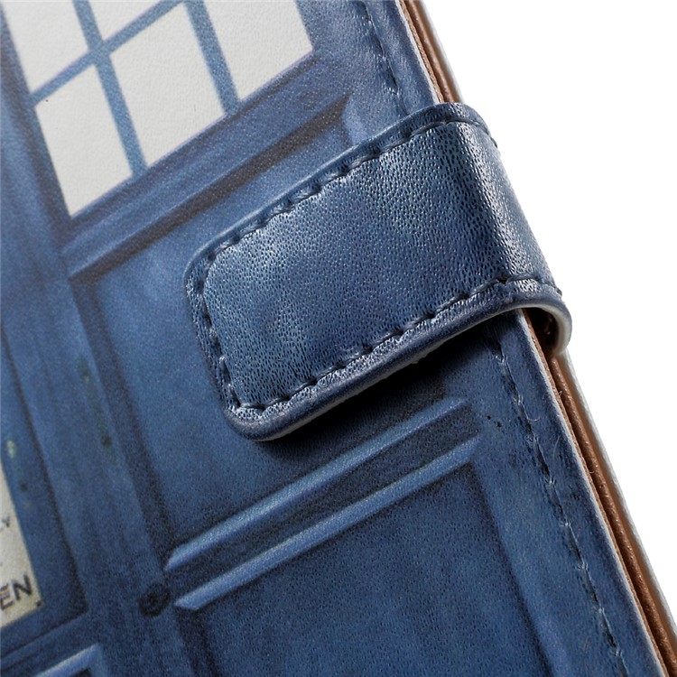 Pattern Printing PU Leather Card Holder Wallet Case for Nokia 6 - Police Public Call Box-6