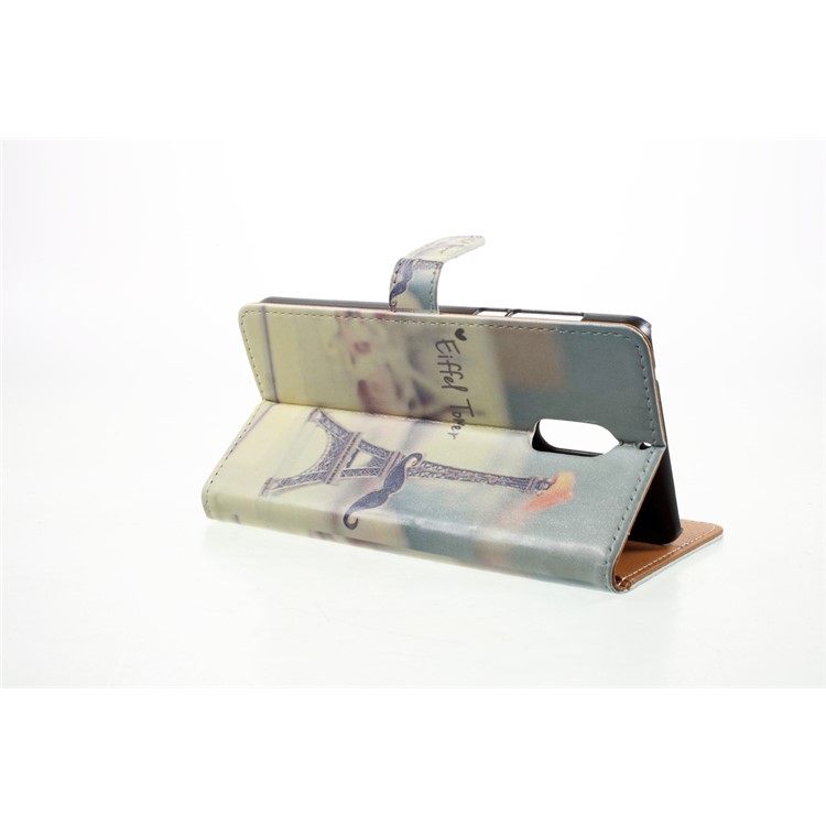 For Nokia 6 Pattern Printing Wallet Leather Phone Cover - Eiffel Tower and Mustache-4