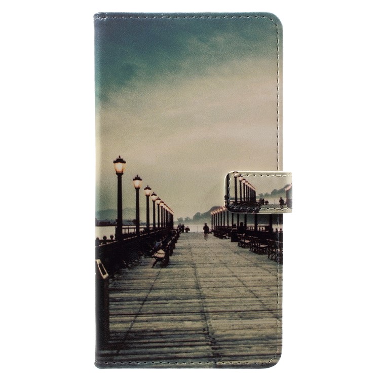 Pattern Printing Wallet Leather Card Holder Cover Case for Nokia 6 - Street Light-1