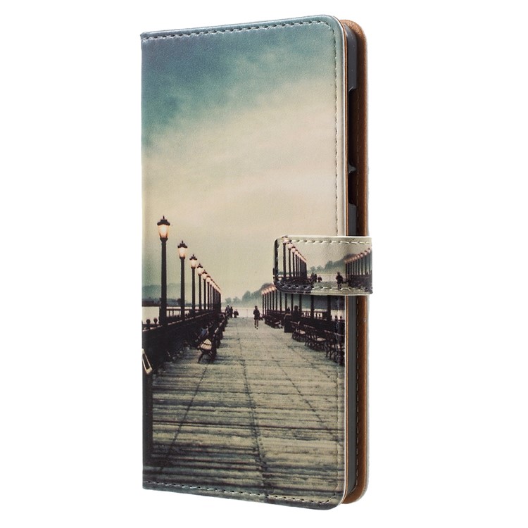 Pattern Printing Wallet Leather Card Holder Cover Case for Nokia 6 - Street Light-2
