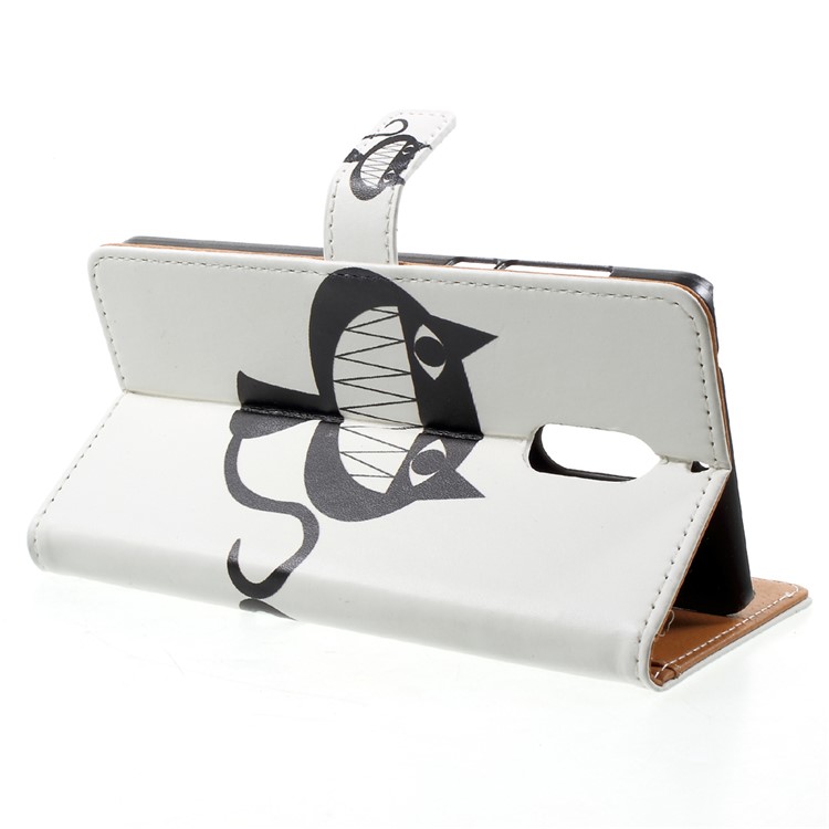 Pattern Printing Wallet Stand Leather Mobile Casing for Nokia 6 - Big Mouth Cat-4