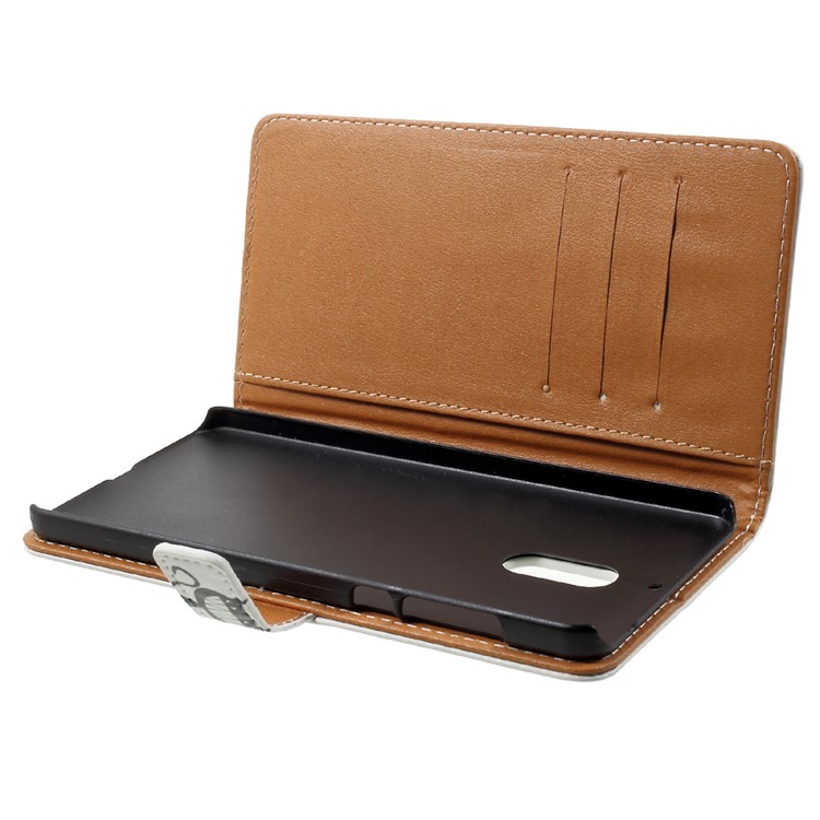 Pattern Printing Wallet Stand Leather Mobile Casing for Nokia 6 - Big Mouth Cat-5