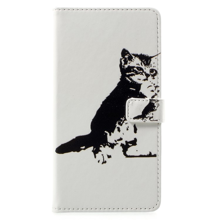 Pattern Printing Wallet Leather Case Accessory for Nokia 6 - Lovely Cat-1