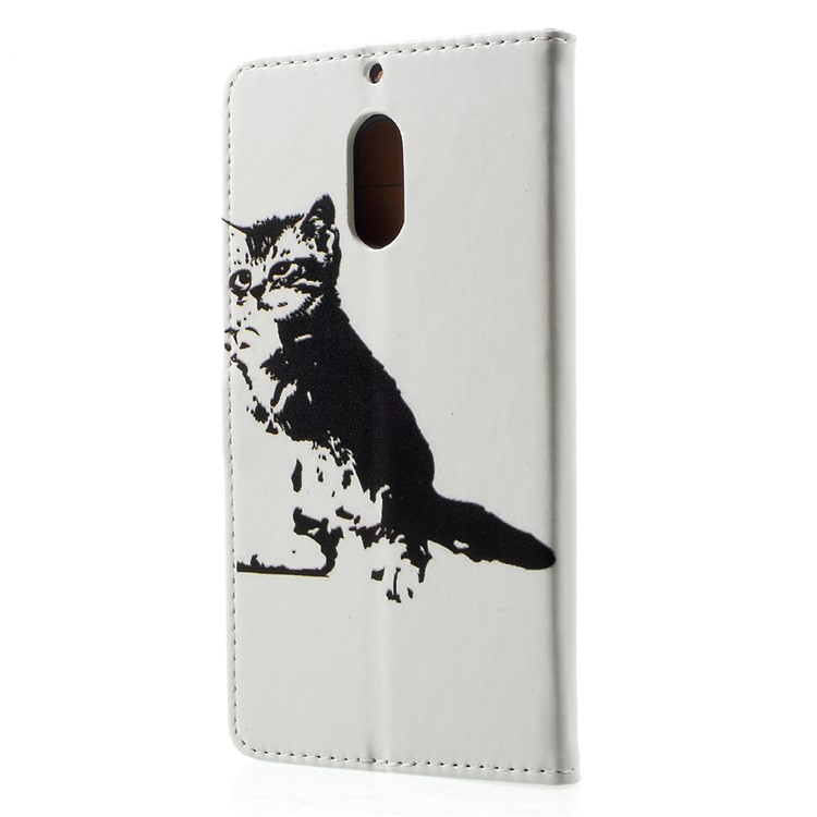 Pattern Printing Wallet Leather Case Accessory for Nokia 6 - Lovely Cat-3