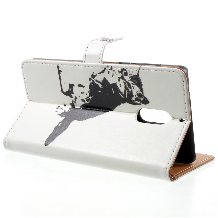 Pattern Printing Wallet Leather Case Accessory for Nokia 6 - Lovely Cat-4