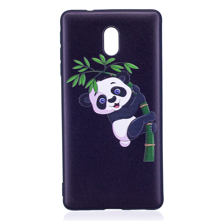 Soft Embossed Pattern Printing TPU Protective Cover for Nokia 3 - Panda on Bamboo-1