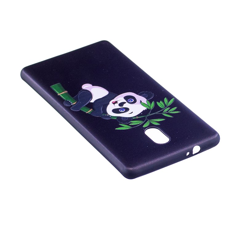 Soft Embossed Pattern Printing TPU Protective Cover for Nokia 3 - Panda on Bamboo-3