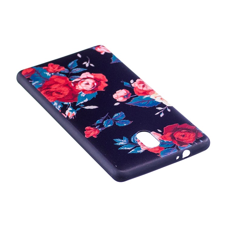Soft Embossed Pattern Printing TPU Protective Mobile Phone Cover for Nokia 3 - Peony-4