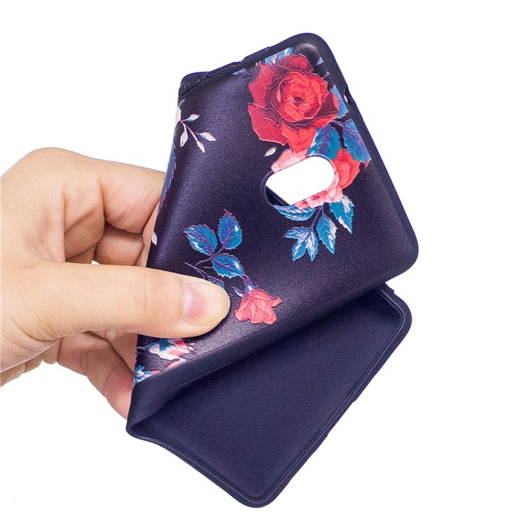 Soft Embossed Pattern Printing TPU Protective Mobile Phone Cover for Nokia 3 - Peony-5
