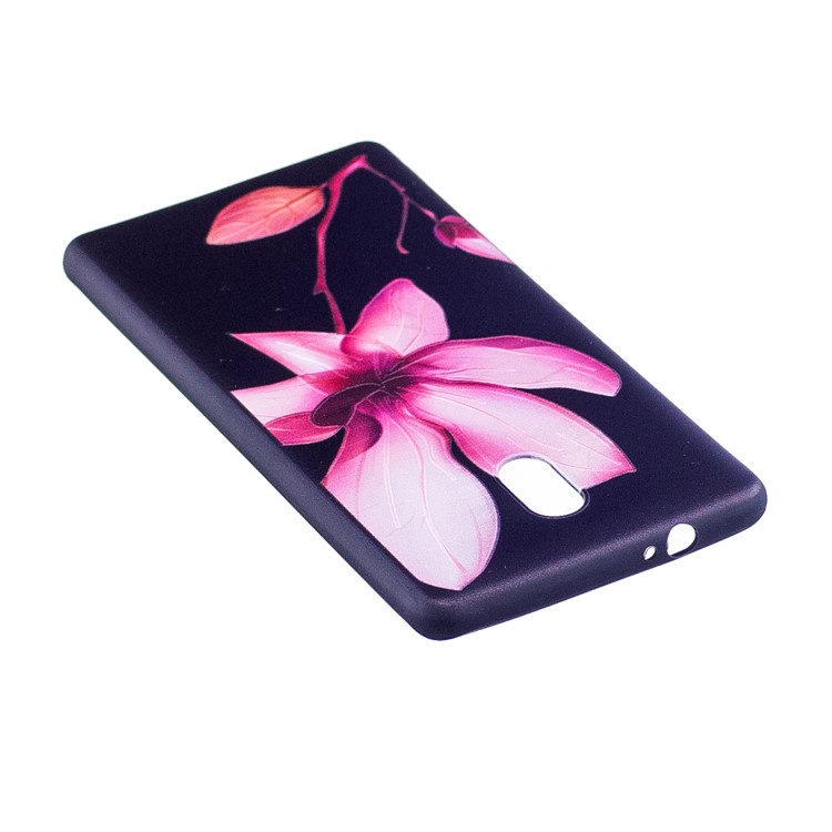 Soft Embossed Pattern Printing TPU Protective Cell Phone Cover for Nokia 3 - Pink Flower-4