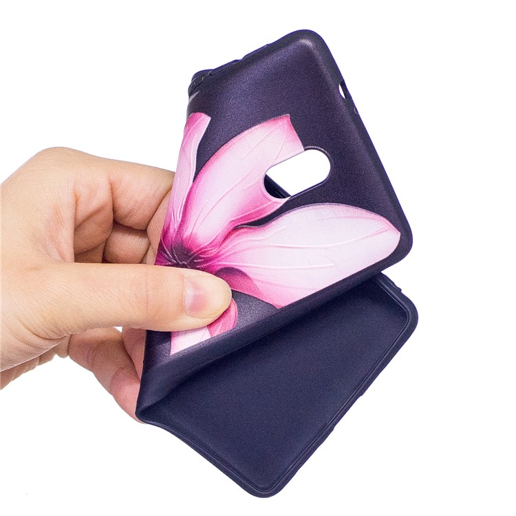 Soft Embossed Pattern Printing TPU Protective Cell Phone Cover for Nokia 3 - Pink Flower-5
