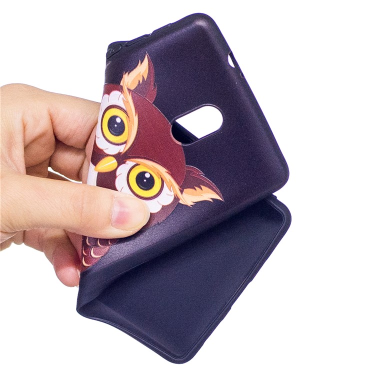 Soft Embossed Pattern Printing TPU Protective Back Case for Nokia 3 - Owl-5