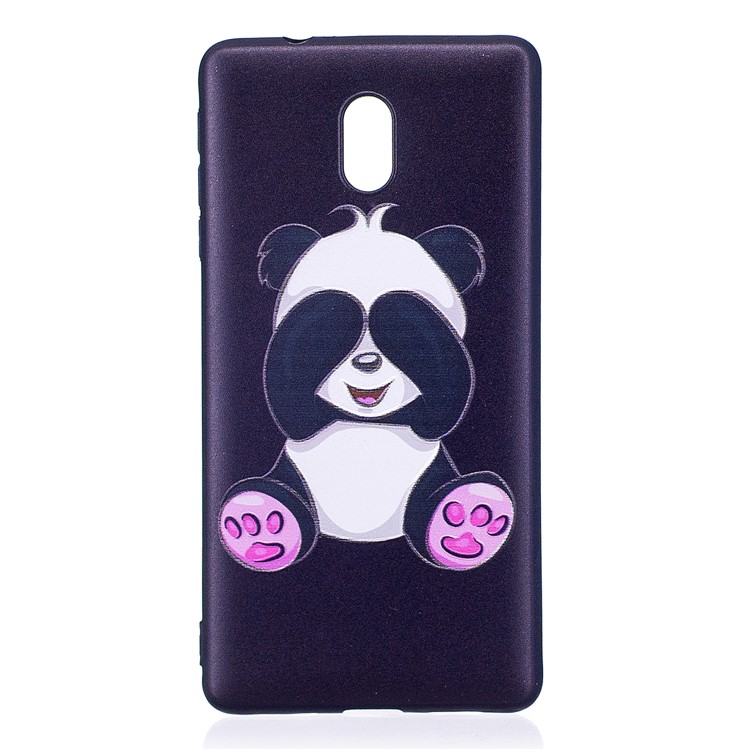 Soft Embossed Pattern Printing TPU Protective Back Casing for Nokia 3 - Cute Panda-2