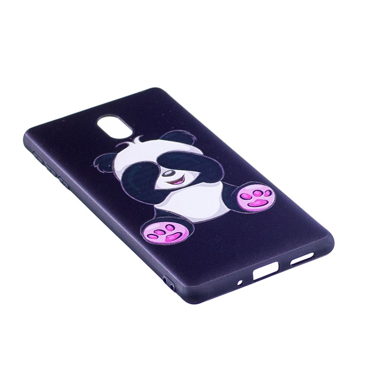 Soft Embossed Pattern Printing TPU Protective Back Casing for Nokia 3 - Cute Panda-3