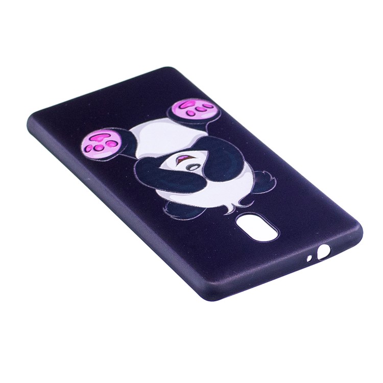 Soft Embossed Pattern Printing TPU Protective Back Casing for Nokia 3 - Cute Panda-4