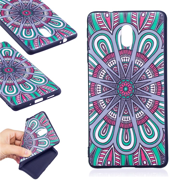 For Nokia 3 Pattern Printing Embossed TPU Soft Case - Symmetric Pattern-1
