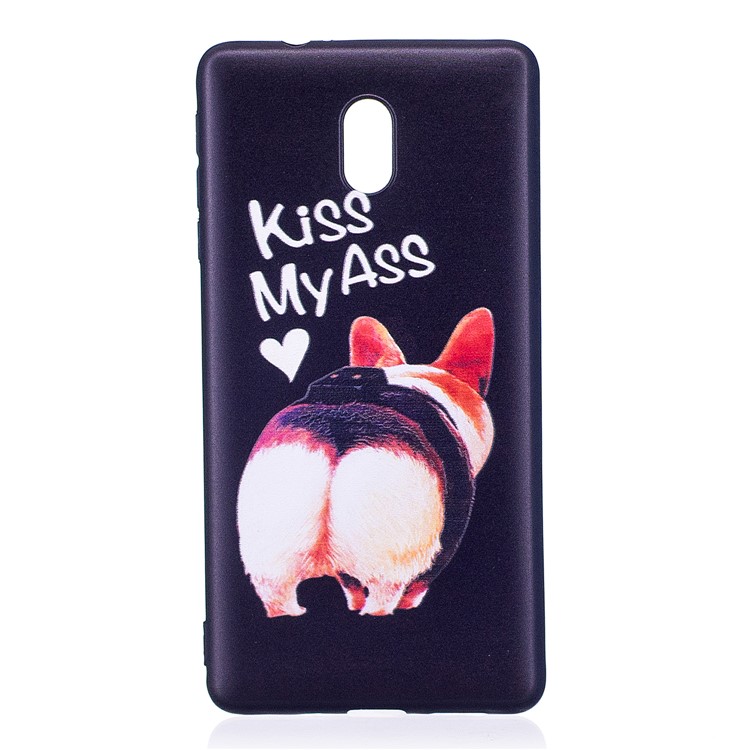 Pattern Printing Embossed TPU Shell Cover Case for Nokia 3 - Kiss My Ass-2