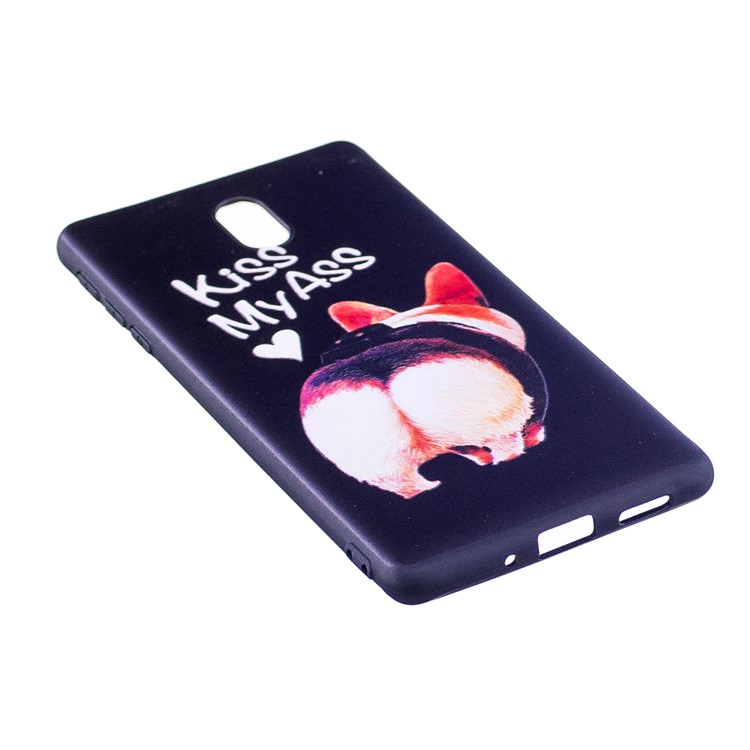Pattern Printing Embossed TPU Shell Cover Case for Nokia 3 - Kiss My Ass-3