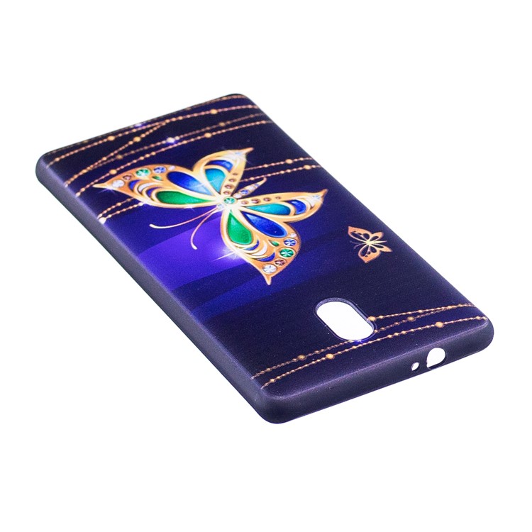 For Nokia 3 Pattern Printing Embossed TPU Back Case Cover - Colorized Butterfly-4